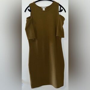 H&M Elegant Olive Green Dress - Size Large